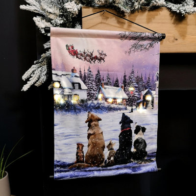 Battery Operated 47cm x 37cm Light up Animals and Santa Hanging Christmas Wall Art Price Comparisons | Compare The Build