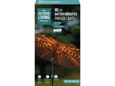 Battery Operated Parasol LED Lights - 80 LED's