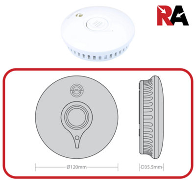 Battery Operated Smoke Detectors & Heat Alarm RF Interconnect: 4 Smoke / 1 Heat