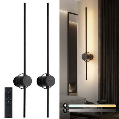 Battery Operated Wall Light, USB Rechargeable Wall Lamp with Remote & Touch Control - 2 Pack