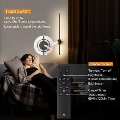 Battery Operated Wall Light, USB Rechargeable Wall Lamp with Remote & Touch Control - 2 Pack