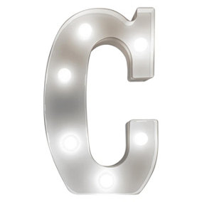 Battery Powered 3D Letter C LED Light - Freestanding or Wall Mounted Alphabet Lighting Home or Party Decoration - H22 x W14 x D3cm