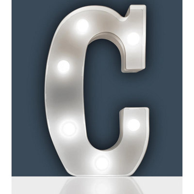 Battery Powered 3D Letter C LED Light - Freestanding or Wall Mounted ...
