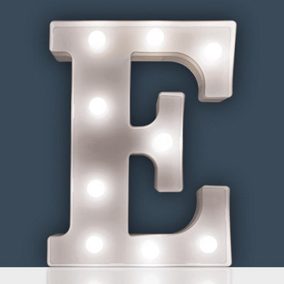 Battery Powered 3D Letter E LED Light - Freestanding or Wall Mounted ...