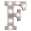 Battery Powered 3D Letter F LED Light - Freestanding or Wall Mounted Alphabet Lighting Home or Party Decoration - H22 x W14 x D3cm