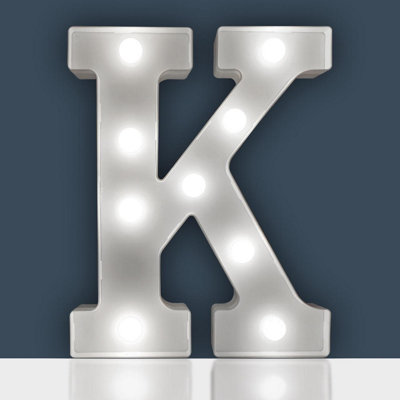 Battery Powered 3D Letter K LED Light - Freestanding or Wall Mounted ...