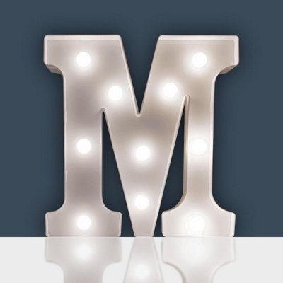 Battery Powered 3D Letter M LED Light - Freestanding or Wall Mounted ...