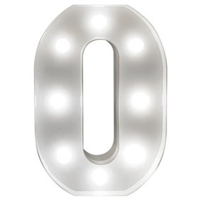 Battery Powered 3D Letter O LED Light - Freestanding or Wall Mounted Alphabet Lighting Home or Party Decoration - H22 x W14 x D3cm