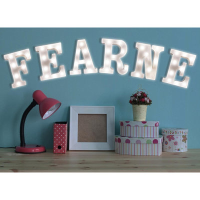 Battery Powered 3D Letter P LED Light - Freestanding or Wall Mounted Alphabet Lighting Home or Party Decoration - H22 x W14 x D3cm