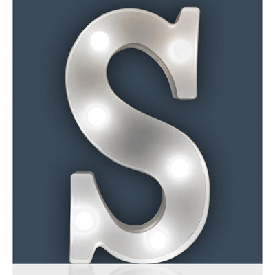Battery Powered 3D Letter S LED Light - Freestanding or Wall Mounted ...
