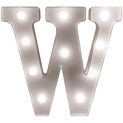Battery Powered 3D Letter W LED Light - Freestanding or Wall Mounted ...