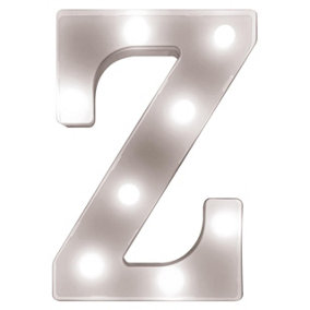 Battery Powered 3D Letter Z LED Light - Freestanding or Wall Mounted Alphabet Lighting Home or Party Decoration - H22 x W14 x D3cm