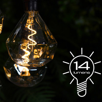 Battery Powered Diamond Bulb 5 Drop Pendant Light with White LED's - 14 ...