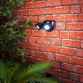 Battery Powered Twin Head Motion Sensor Security Light - 160 Lumen Rotatable Outdoor Wall Lamp with 10 LEDs & 5m Detection Range