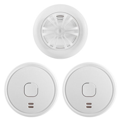 Battery Smoke Alarms and Heat Alarm Home Essentials Kit with 10 Year Warranty- UltraFire UFUB1KIT