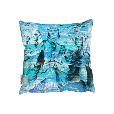 BATTLE OF BRITAIN MEN MARCHING (Outdoor Cushion) / 60cm x 60cm