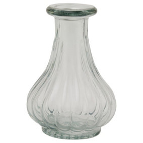 Batura Bud Vase Large - Glass - L8 x W8 x H12 cm - Clear