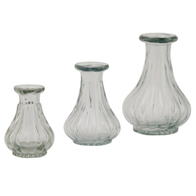 Batura Bud Vase Medium - Glass - L6 x W6 x H9 cm - Clear