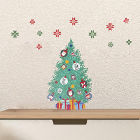 Bauble Christmas Tree Wall Stickers Living room DIY Home Decorations