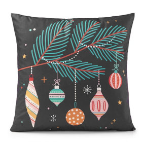 Baubles 18" Velvet Christmas Cushion