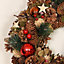 Baubles and Stars Xmas Winter Christmas Festive Wreath, Christmas Wreath for Front Door, Home Decoration 36cm