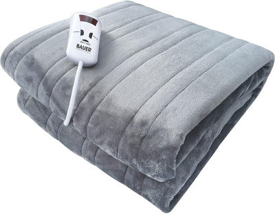 Bauer Electric Heated Throw in Grey DIY at B&Q