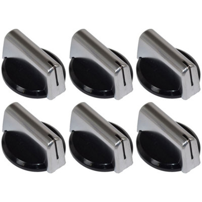 Baumatic Compatible Replacement Black Silver Oven Cooker Hob Control Knob Pack of 6 Price Comparisons | Compare The Build