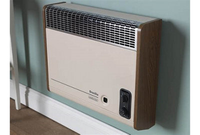 Baxi Brazilia F8ST 504811 Thermostatic Control Natural Gas Wall Heater With Oak Side Panels 2.3kw Balanced Flue