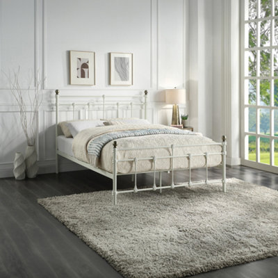 White metal deals bed frame