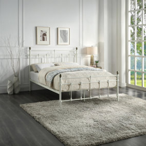 BAYFORD TRADITIONAL WHITE DOUBLE METAL BED FRAME