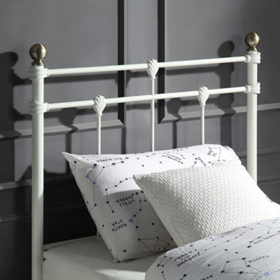 Bayford Traditional White Single Metal Bed Frame