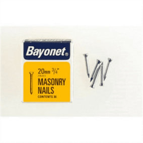 Bayonet Zinc Plated Masonry Nails (Pack of 36) Silver (One Size)