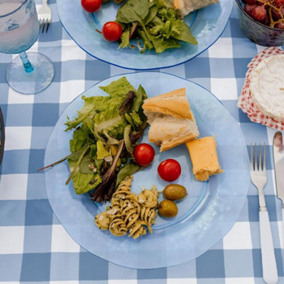 Bayside Blue Pool 16 Piece Picnic Tableware with Waterproof Picnic Blanket