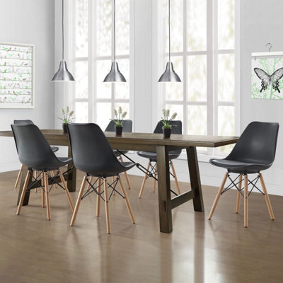 Bayside Furnishings Eiffel Dining Chairs 2-Pack Grey Bonded