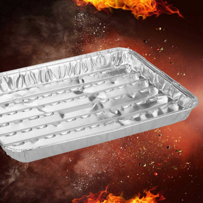 BBQ Aluminium Grill Trays Assorted Sizes 5 Pack DIY at B Q