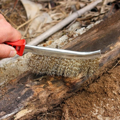 BBQ Barbecue Grill Cleaning Brush with Metal Wire Bristles Rust Remover ...