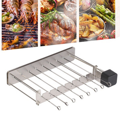 BBQ Barbecue Rotisserie Grill Rack Stainless Steel Grill Skewer Rack ...