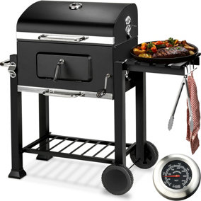 BBQ Florian - with 2 wheels, adjustable air supply and temperature display - black