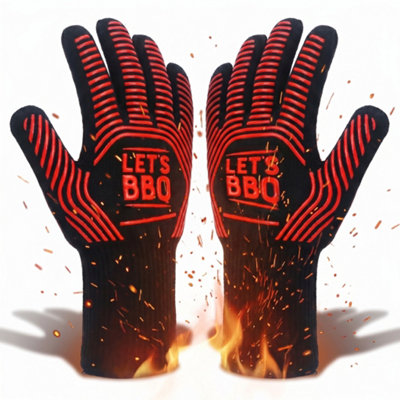 BBQ Gloves Fire Resistant Multipurpose Oven Gloves with Fingers