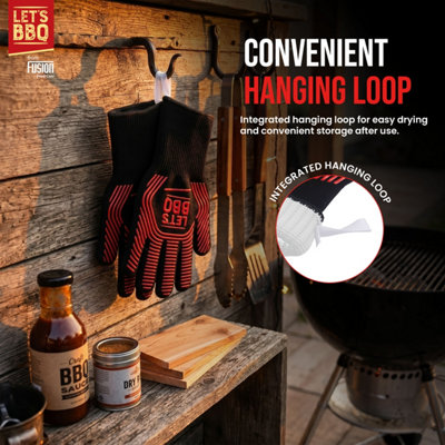 BBQ Gloves Fire Resistant Multipurpose Oven Gloves with Fingers