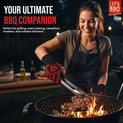 BBQ Gloves Fire Resistant Multipurpose Oven Gloves with Fingers