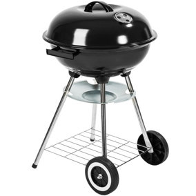 BBQ kettle grill with wheels - black