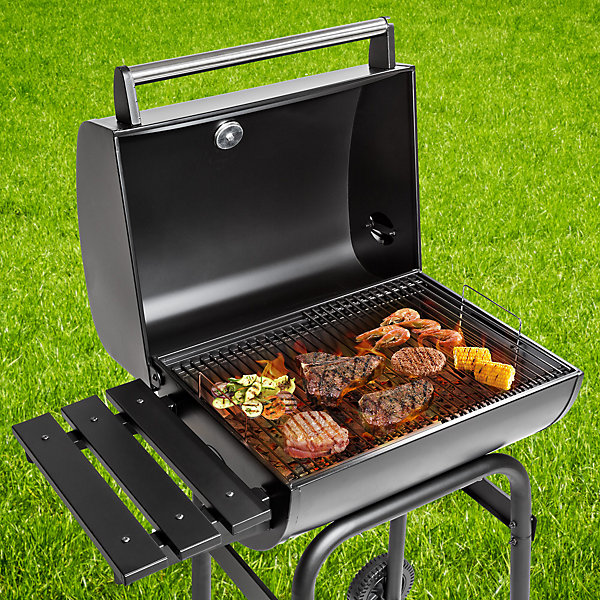 BBQ made of powder-coated metal - black BBQ made of powder-coated metal - black