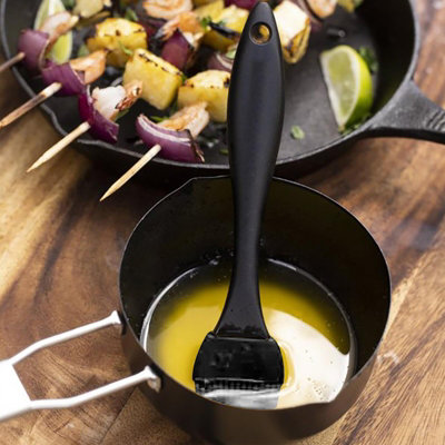 BBQ Saucepan Set with Silicone Brush - Black