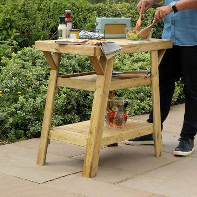 BBQ Side Table Wooden Outdoor Table