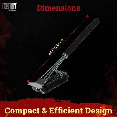 BBQ Wire Brush Wide Head with Ergonomic Handle, Stainless Steel Helix ...