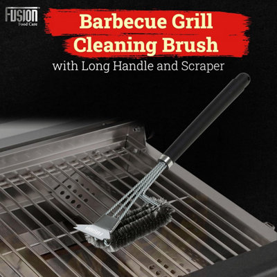 BBQ Wire Brush Wide Head with Ergonomic Handle, Stainless Steel Helix ...