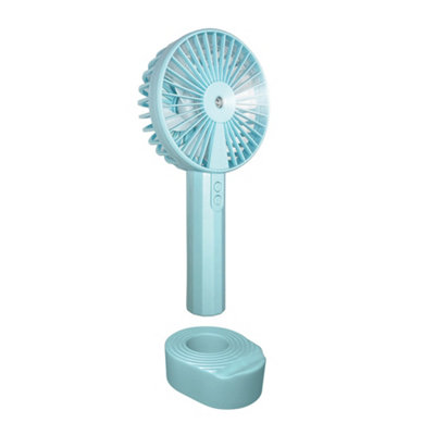 Be Cool Handheld Spray fan in Blue With Stand - 3