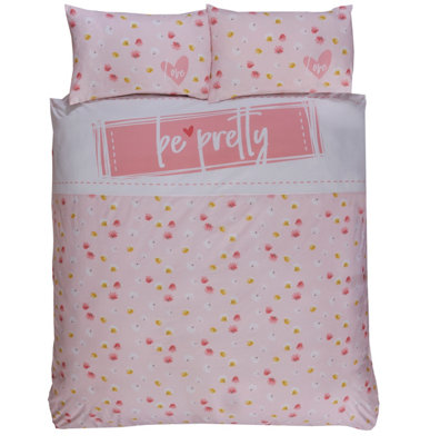 Be Pretty Polycotton Reversible Duvet Set with Pillowcase - 3