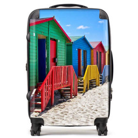 Beach Huts At Muizenberg Beach Suitcase - Medium
